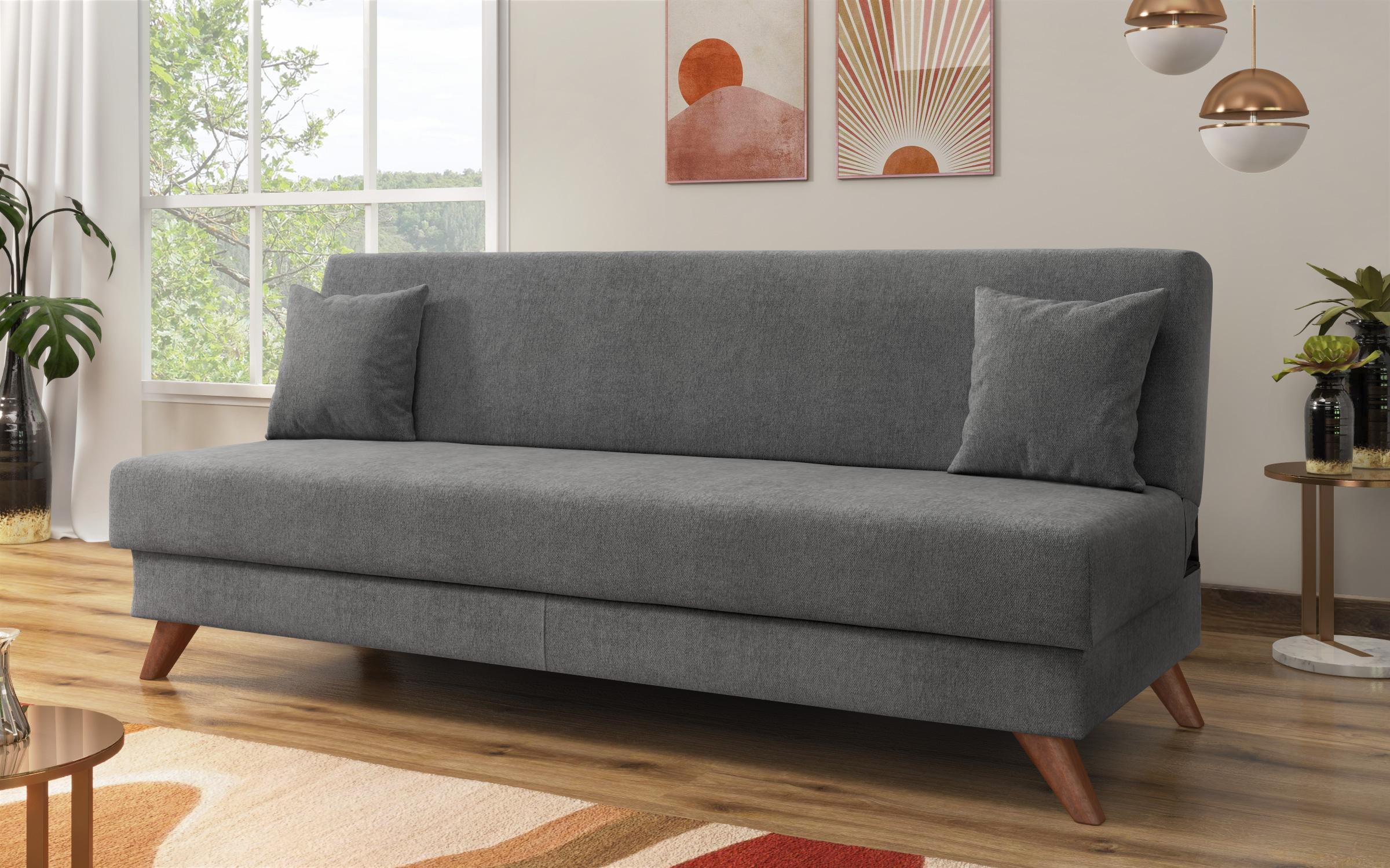 Extendable click-clack sofa Lendo, grey  3